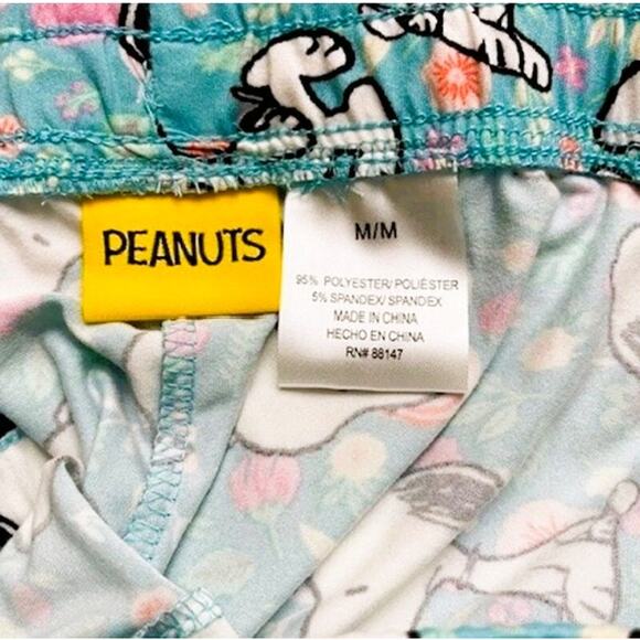 Peanuts Snoopy Woman's Floral Drawstring Waist Pajama Pants (Size M) - Picture 3 of 3